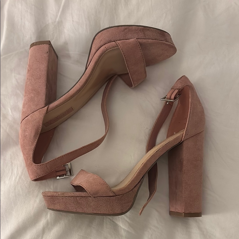 Elegant Pink Block Heels
